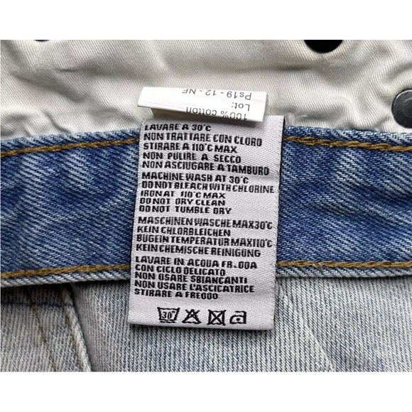 R13 Light Blue Distressed Jean Shorts - Picture 5 of 7